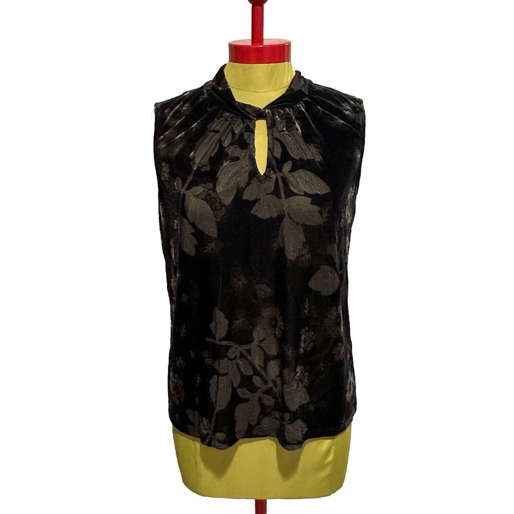 Tommy Hilfiger Women's Velvet Floral-Print Shell Medium